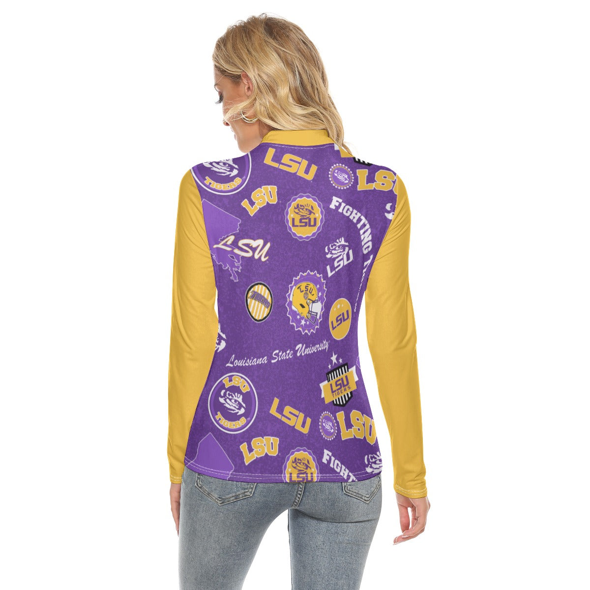 Louisiana State University - Tigers Women's Stretchable Turtleneck Top - Baton Rouge football tee varsity sportswear product image 2.0