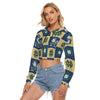 Notre Dame - Fighting Irish Women's Crop Top Hoodie|Velvet White varsity sports apparel