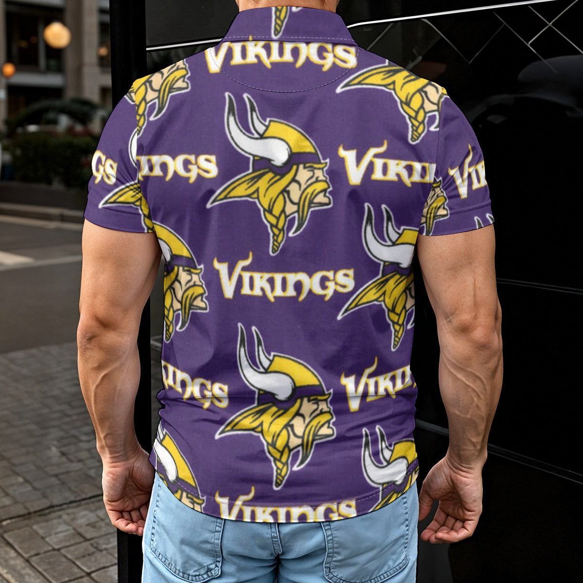minnesota-vikings-mens-polo-shirt purple gold football outfit detail