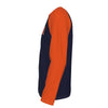 White Smoke Denver Navy and Orange Long Sleeve Raglan Shirt – Vintage Baseball Varsity Athletic Style Tee