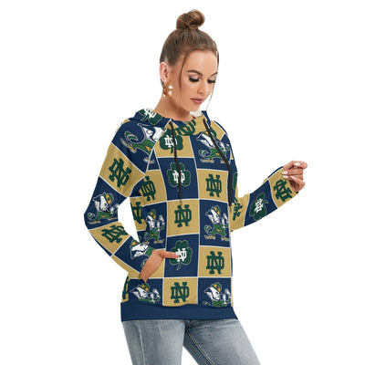 Notre Dame - Fighting Irish Women's Hoodie With Double Hood White varsity sports apparel