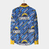 los-angeles-chargers-mens-stand-collar-shirt-with-long-sleeve-110gsm-imitation-flax powder blue yellow football fabric breathable detail