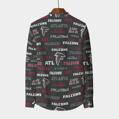 atlanta-falcons-mens-stand-collar-shirt-with-long-sleeve-110gsm-imitation-flax red black football outfit detail