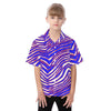 Buffalo Football Kid's Hawaiian Vacation Shirt – Red Blue White Zebra Game Day Style – lightweight game day shirt, casual fan outfit, image 1.0