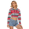 White Smoke Ohio State - Buckeyes football Women's Crop Top Hoodie|Velvet