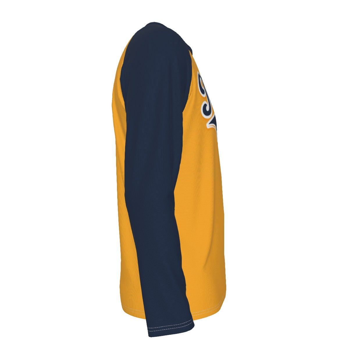 White Smoke Tampa FL Yellow and Navy Long Sleeve Shirt Men Retro Varsity Raglan Tee