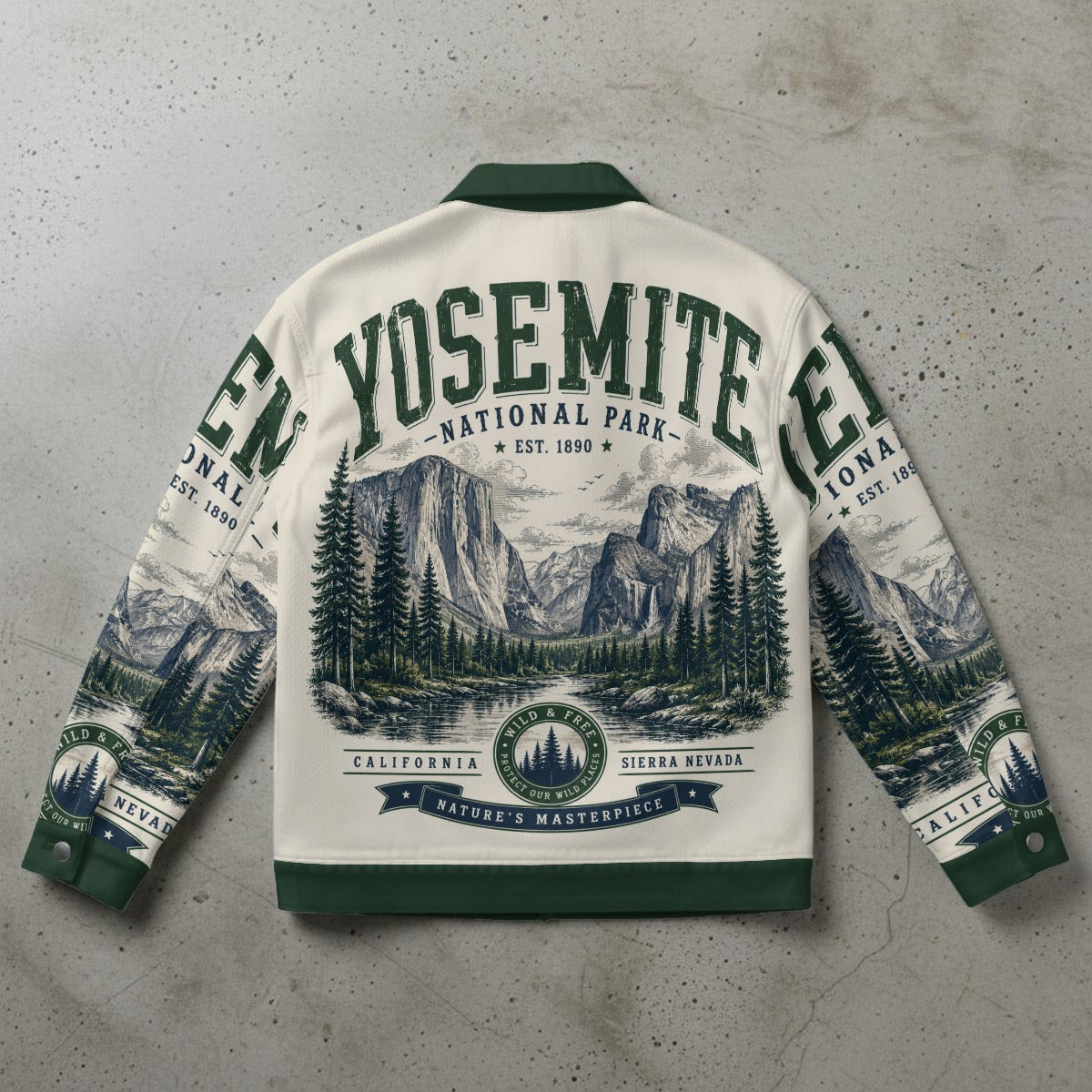 Yosemite National Park Mountain Landscape Jacket – Vintage Outdoor Adventure Streetwear Coat for Men &amp; Women streetwear fashion product image 5