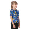 los-angeles-chargers-kids-t-shirt powder blue yellow football fabric breathable detail