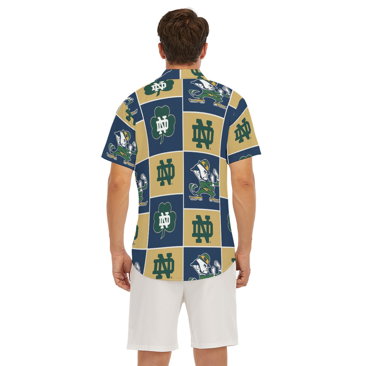 Notre Dame Fighting Irish Men's Deep V-neck Short Sleeve T-shirt White varsity sports apparel