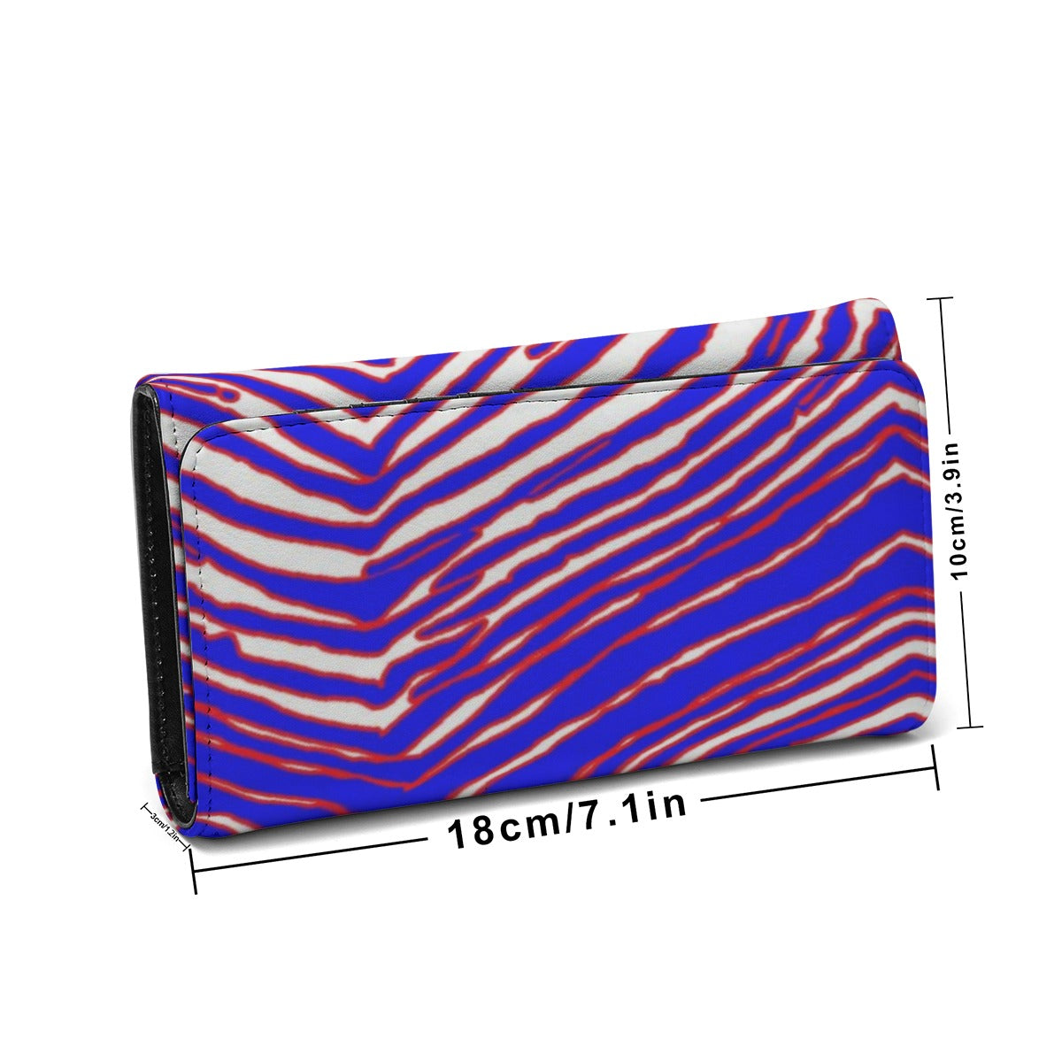 White Smoke Foldable Wallet – Red Blue White Zebra Game Day Style