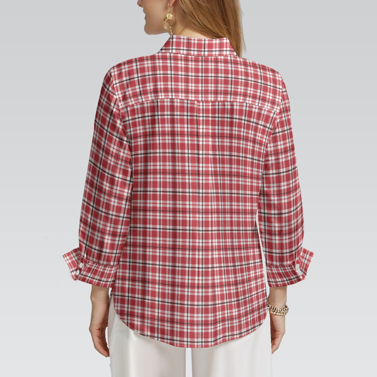 cincinnati bearcats tartan plaid oversized button up women shirt women's mid-length sleeve shirt women tartan plaid fashion