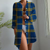 west virginia mountaineers tartan plaid blue gold women's long sleeve shirt dress blue gold tartan plaid mountaineers game day fashion