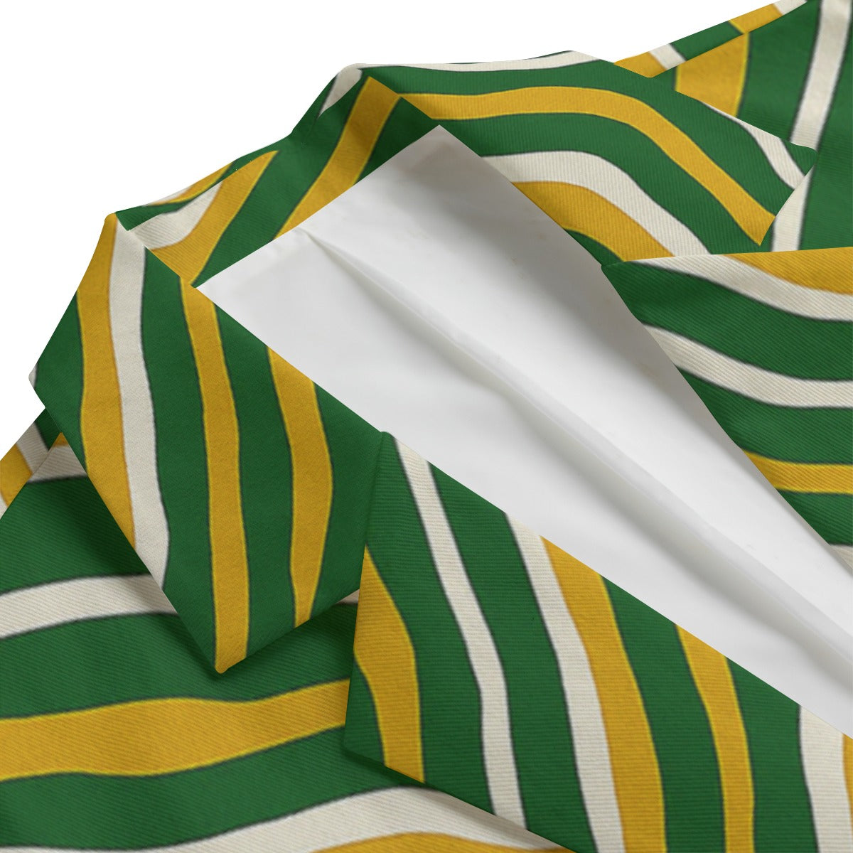 White Smoke Green Bay Football Yellow Green Zebra Men’s Flat Lapel Collar Blazer – Game Day Streetwear