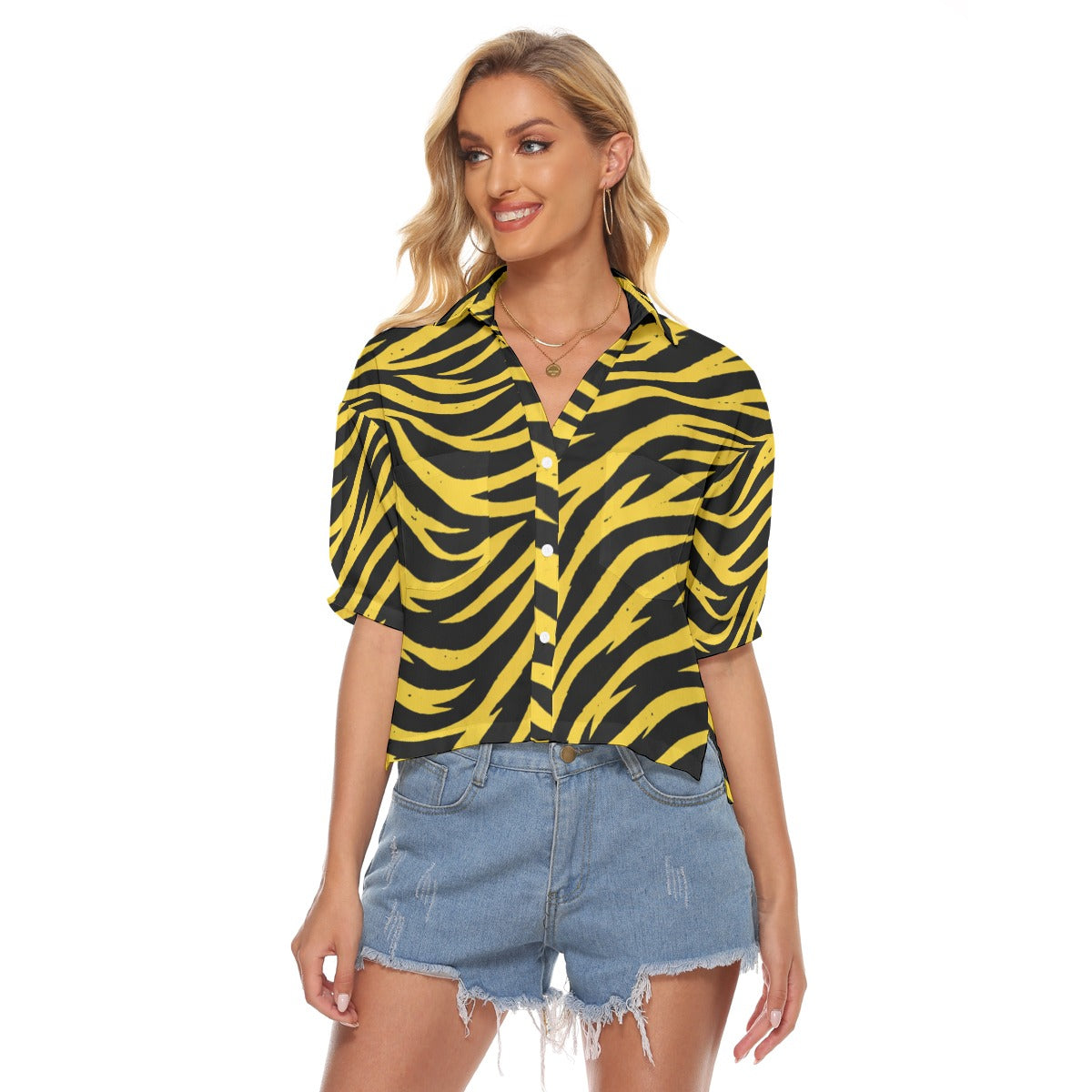Pittsburgh Football Yellow Black Zebra Women's V-neck Shirts – nfl fan apparel, game day outfit, image 1.0
