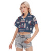 Connecticut Huskies Women's Cropped Shirt White game day varsity apparel