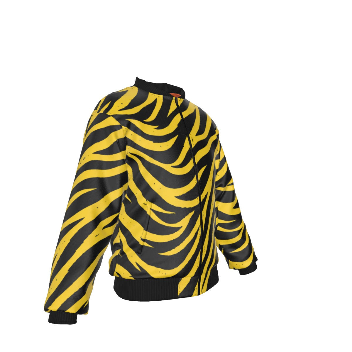White Smoke Pittsburgh Football Yellow Black Zebra Bomber Jacket With Sleeve Pocket – Game Day Streetwear