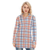 florida gators tartan plaid blue orange  women tartan plaid game day shirt