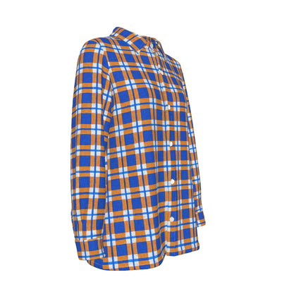 florida gators tartan plaid blue orange  women tartan plaid game day shirt