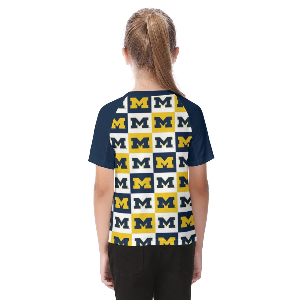 White Smoke Michigan - Wolverines Kid's Raglan Sleeve T-shirt