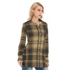 central florida knights tartan plaid black gold  women tartan plaid game day shirt
