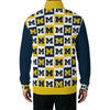 White Smoke Michigan - Wolverines Men’s Casual Pullover Shirt With Half Zipper