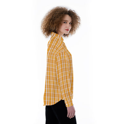 Tennessee Volunteers Orange White Plaid Womens Satin Shirt 2 orange white plaid women fashion apparel