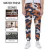 White Smoke Chicago Football Camo Joggers for Men – Navy Orange Game Day Sweatpants