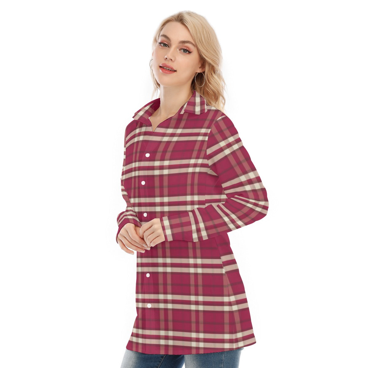 kansas jayhawks tartan plaid women shirt college tartan plaid women shirt women's long shirt women tartan plaid game day fashion