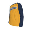 White Smoke San Antonio Texas Yellow and Navy Long Sleeve Shirt Men Retro Varsity Raglan Tee