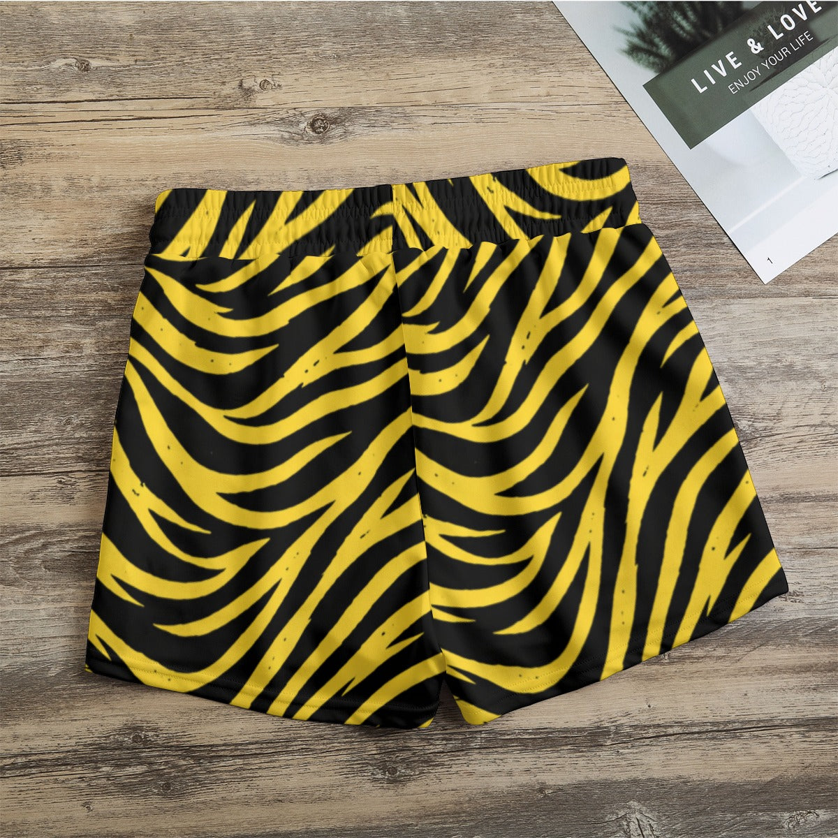 Rosy Brown Pittsburgh Football Yellow Black Zebra Women's Casual Shorts