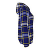 White Smoke Michigan Tartan Plaid Women’s Borg Fleece Hoodie With Half Zip – Maize and Blue Sherpa Ga