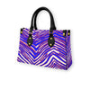 White Smoke Women's Tote Bag With Black Handle – Red Blue White Zebra Game Day Style