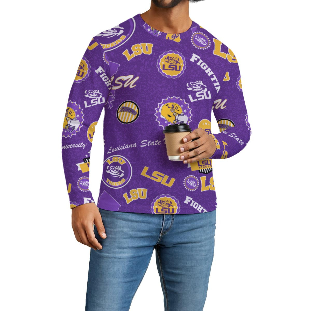 Louisiana State University - Tigers Men's Long Sleeve T-Shirt - Baton Rouge football tee varsity sportswear product image 2.0
