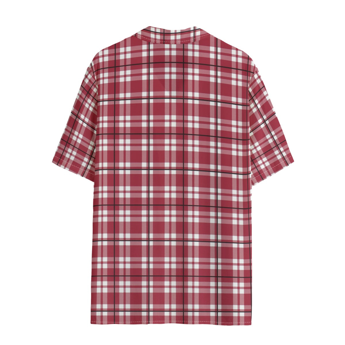 Alabama Crimson Tide Tartan Plaid Crimson White Women's Hawaii Shirt | Rayon streetwear fashion product image 3