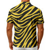 White Smoke Pittsburgh Football Yellow Black Zebra Men's Hawaiian Shirt With Button Closure