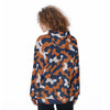 White Smoke Chicago Football Camo Hoodie – Navy Orange Game Day Streetwear Sweatshirt