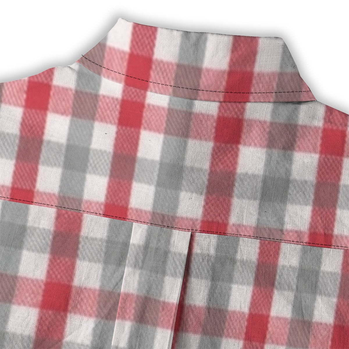 White Smoke Alabama Cotton Shirt Women 125GSM – Crimson Plaid Football Style Tee