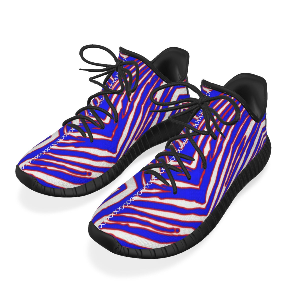 Buffalo football Coconut Shoes – Red Blue White Zebra Game Day Style