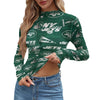 New York Jets  Women's Mesh T-shirt green white football outfit back view