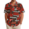 Cleveland Browns  Men's Hawaiian Shirt|150GSM brown orange football outfit back view