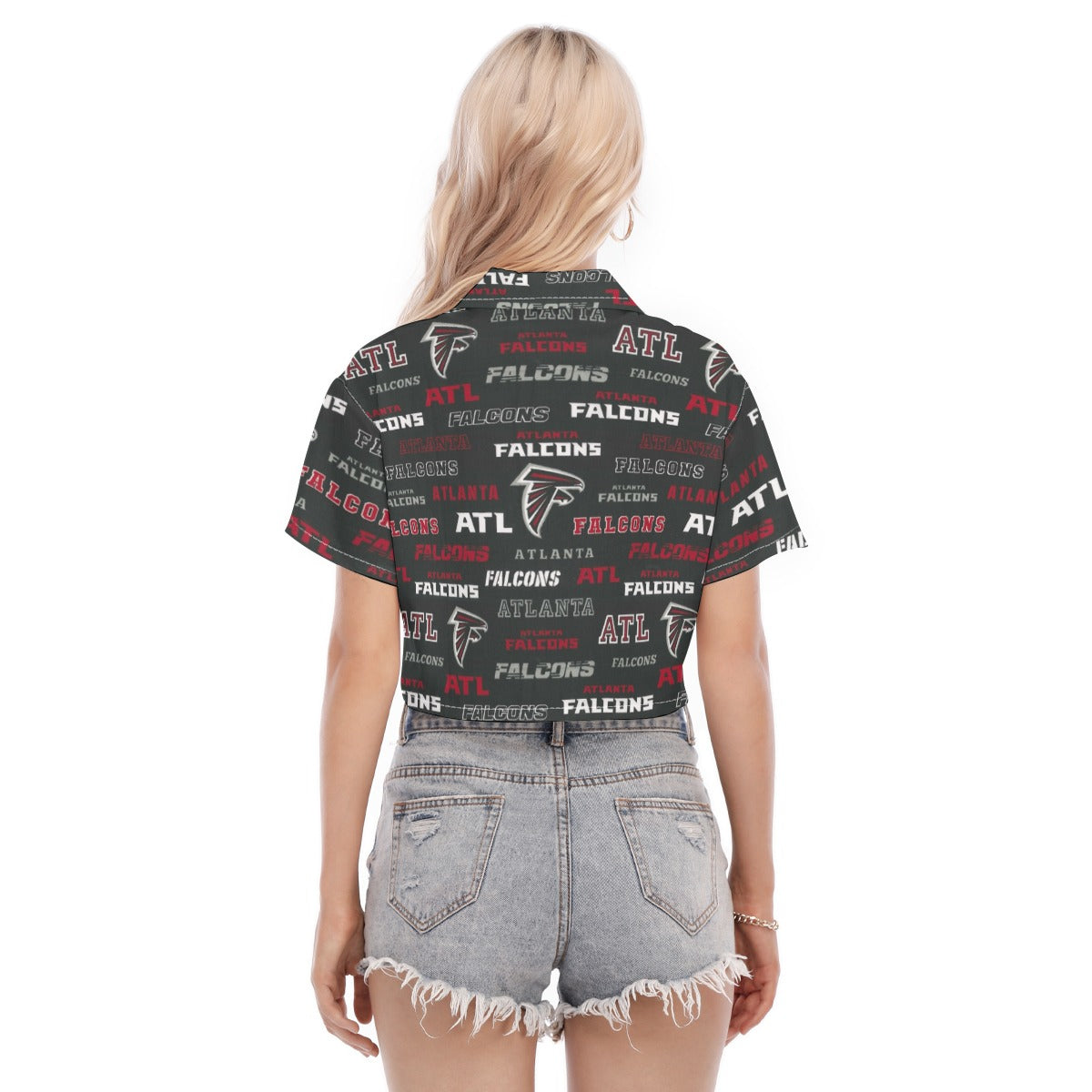 atlanta-falcons-womens-cropped-shirt red black football outfit side view