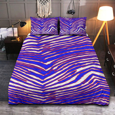 Buffalo football Quilt & Pillow Cases With  Edge-wrapping Strips – Red Blue White Zebra Game Day Style – nfl fan apparel, casual fan outfit, image 1.0