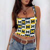 Michigan - Wolverines Women’s Sleeveless Square Neck Tank Top White varsity sports apparel