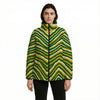 Green Bay football yellow green zebra Warm Quilted Polyester Jacket – football shirt, breathable comfort wear, image 1.0