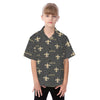 New Orleans Saints Kid's Hawaiian Vacation Shirt black gold football back view streetwear style