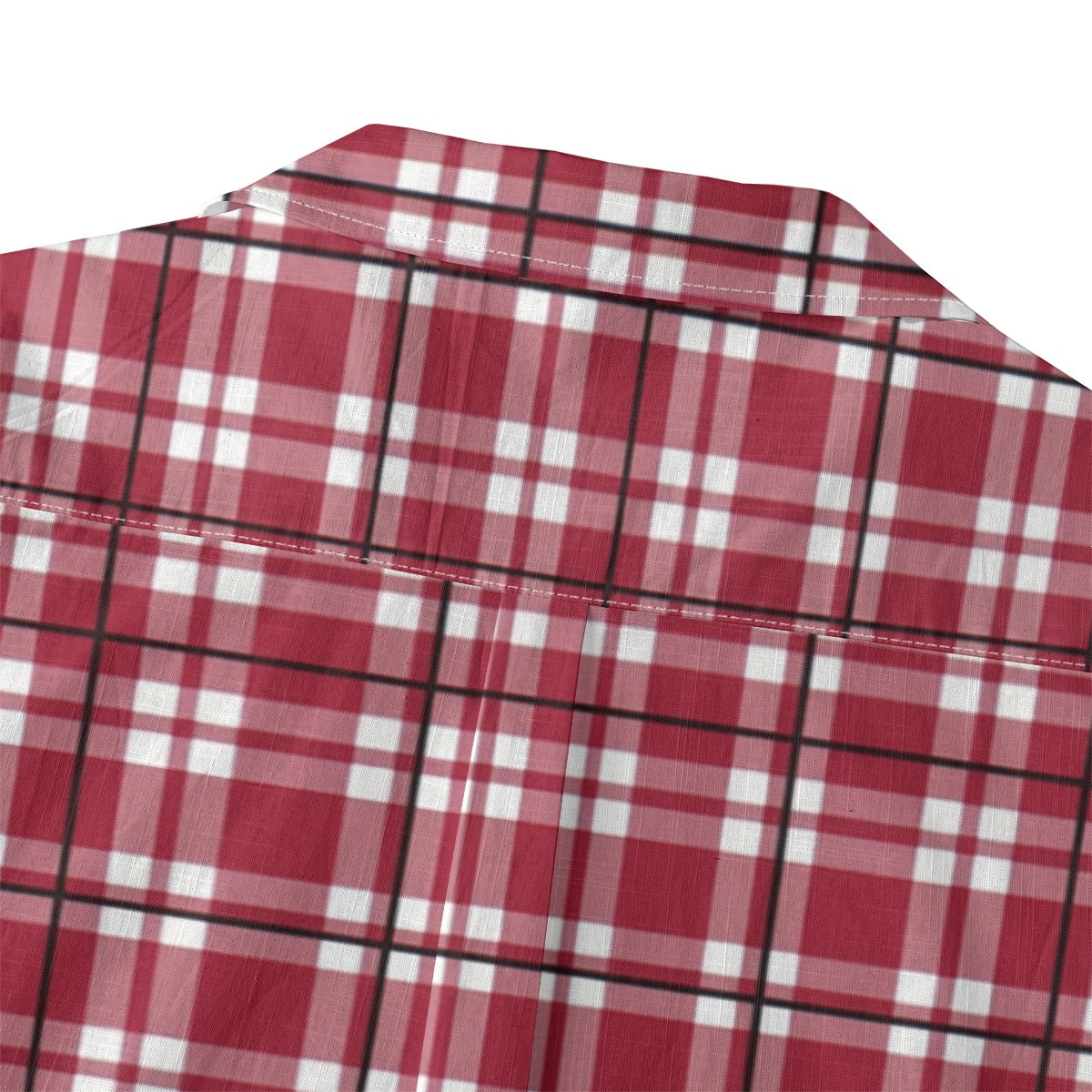 White Smoke Alabama Football Hawaiian Shirt Men – Crimson Plaid Short Sleeve 125GSM Cotton