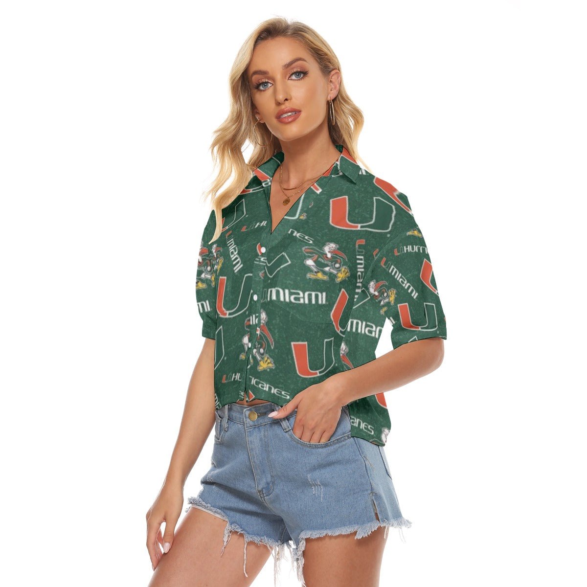 Miami Hurricanes Women's V-neck Shirts - ACC football apparel varsity sportswear product image 3.0