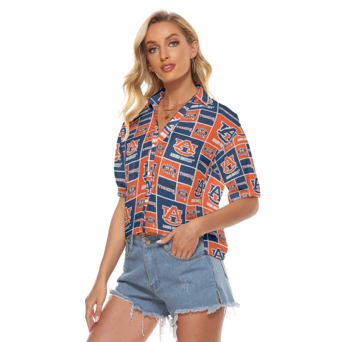 Auburn Tigers Women's V-neck Shirts - Auburn aesthetic tee varsity sportswear product image 3.0