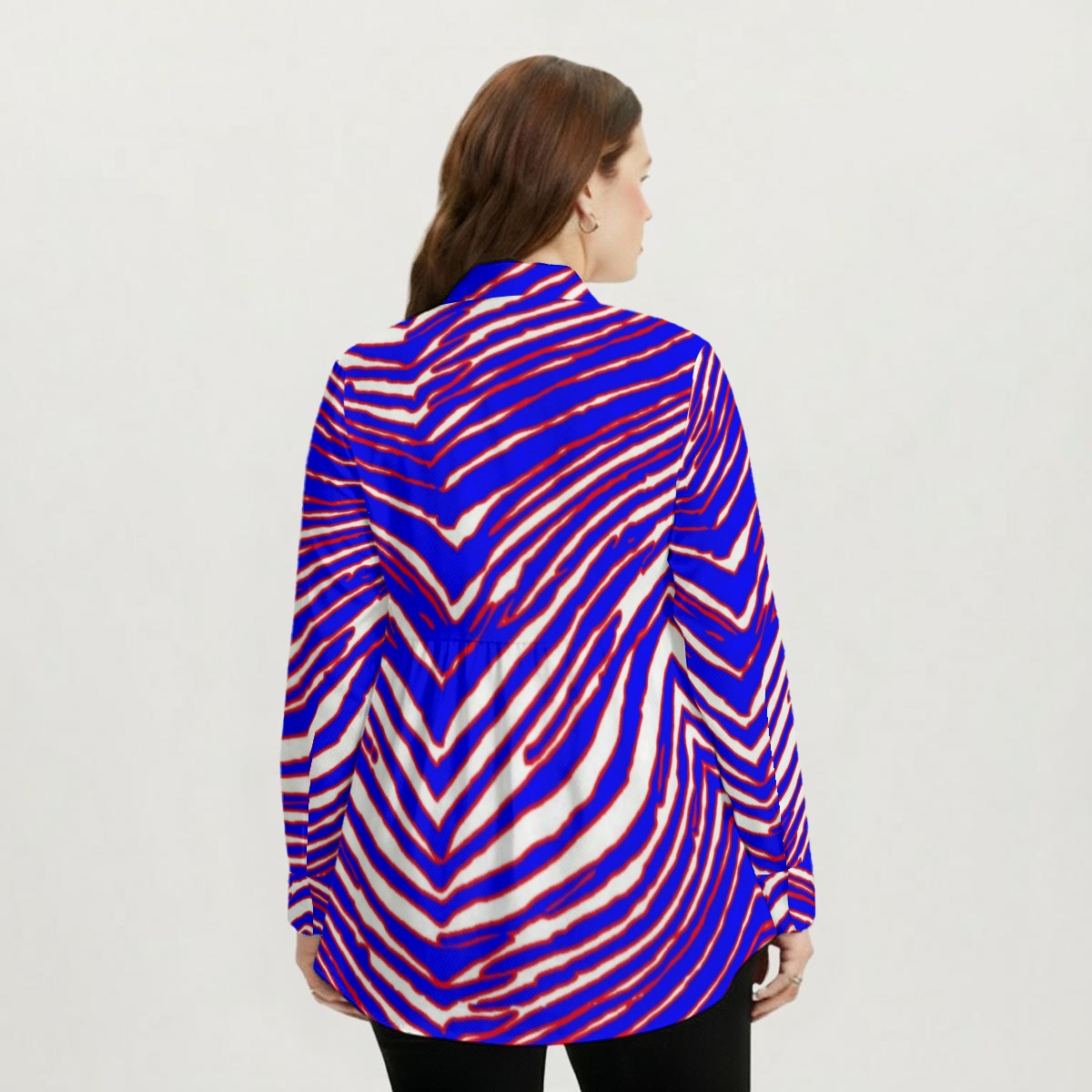 Lavender Buffalo Zebra Football Women’s Loose Elastic-Back Shirt – Relaxed Game Day Streetwear