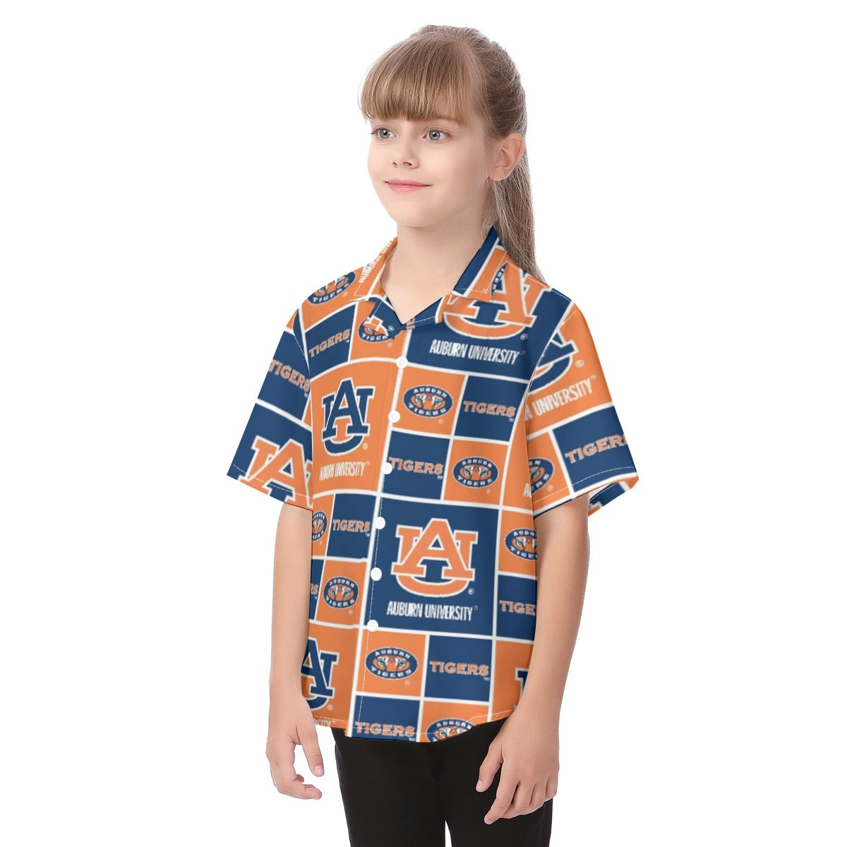Auburn Tigers Kid's Hawaiian Vacation Shirt - Auburn aesthetic tee varsity sportswear product image 3.0